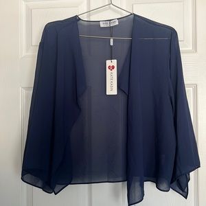 Sheer Flowy Navy Kimono Cardigan